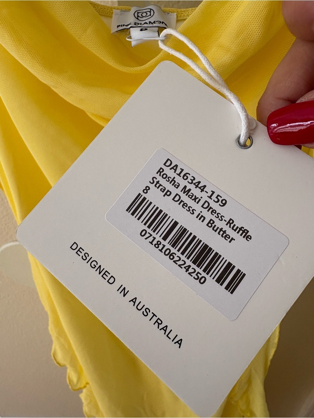 NWT - Showpo. Rosha Midi Dress in Butter - Size 8 - Picture 11 of 11